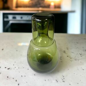 昭和レトロ ガラス製 冠水瓶 グリーン
