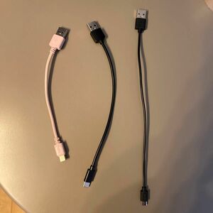 USBケーブル 充電ケーブル 変換 ミニ (左USB1-typeC、真ん中USB1-typeC、右USB1-micro USB