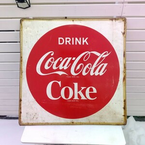 【希少】★DRINK Coca-Cola Coke★コカ・コーラ★特大ホーロー看板★ディスプレイ★レトロ★アンティーク★ビンテージ★サイン