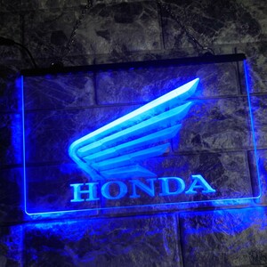 No.NE40B 送料無料 ホンダ HONDA LED ネオン 看板 バイク バイカー 単車 オートバイ 車 自動車 インテリア ディスプレイ 雑貨