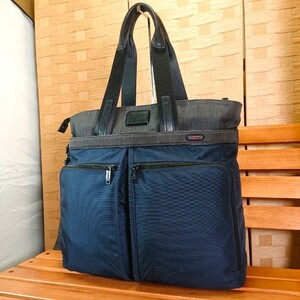 【レアカラー】【極美品】TUMI トゥミ【26303208NVYCHRO】コンパニオン トート バッグ かばん【ネイビー】、