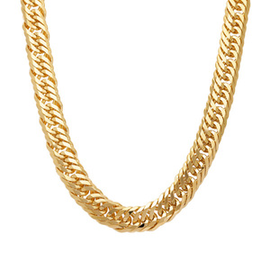K18YG yellow gold flat necklace Triple 12 surface 61cm 303.38gki partition 