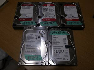 3.5インチ HDD 2TB 5個セット！///WD RED 3個　SEGATE 2個　正常品　!!