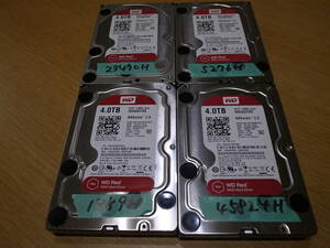 3.5インチ NAS HDD 4TB 4個セット！///WD RED 4個　正常品　//WD40EFRX NASware 3.0