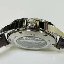 【MIA-9124YN】１円 ～ FURBO DESIGN フルボ デザイン F5021 機械式 自動巻き ステンレス 革ベルト 腕時計 シルバー 稼働品 _画像9