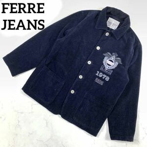 LA9190 フェレジーンズ コーデュロイシャツジャケット濃紺ダークネイビーFERREJEANS GIANFRANCOFERRE ジャンフランコフェレ 裏地あり95