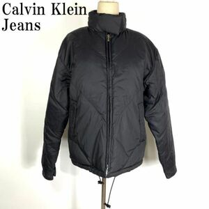 LA9581 カルバンクラインジーンズ ダウンジャケット フード収納 黒 Calvin Klein Jeans ブラック M