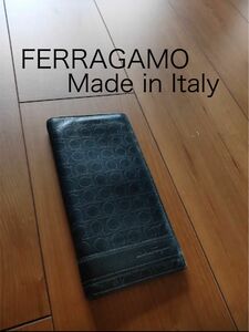 【FERRAGAMO】【Made in Italy】フェラガモ イタリア製長財布 折り財布 ブラック