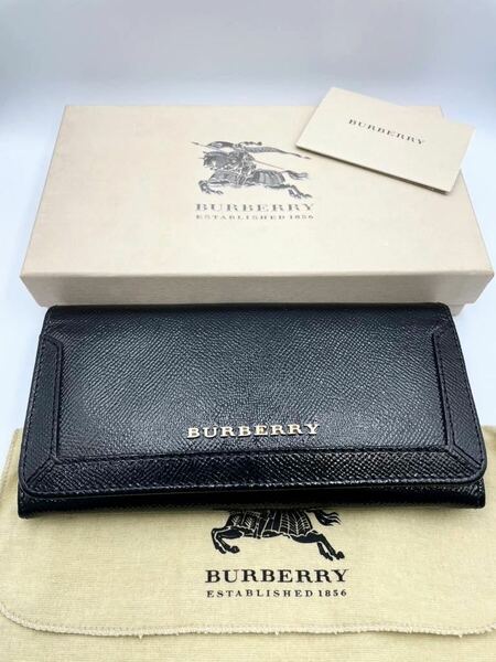 極美品　バーバリー　長財布　ブラック　PVC　小銭入れ付き　メンズ　レディース　二つ折り財布　カードケース　コインケース