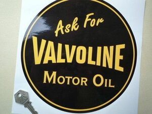 送料無料 バルボリン モーターオイル Ask For Valvoline Motor 210mm ステッカー