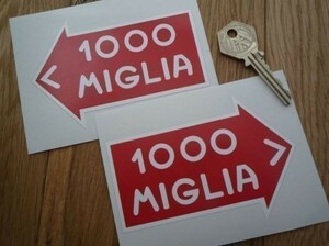 ◆送料無料◆ 海外 ミッレミリア 1000 Mille Miglia 125mm 2枚セット ステッカー