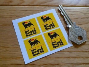 ◆送料無料◆ 海外 アジップ エニ AGIP Eni ロゴ 24mm 4枚セット ステッカー