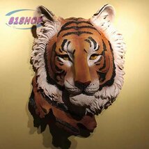 アニマルヘッド タイガー トラ 虎 壁掛け オブジェ ウォールデコレーション 樹脂 ハンドメイド 動物 インテリア 壁飾り リビング_画像4