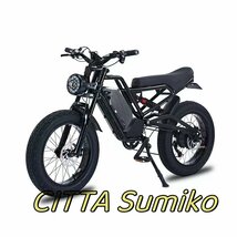 極上品 新品! 20x4.0インチ レトロな電動自転車 48v 1500w 18Ah 40-60km リチウム電池 モトクロス_画像2