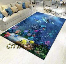 人気商品人気美品☆200*300cm ラグ カーペット ラグマット 立体 3D 洗える 北欧 ダウンリンク マット 長方形 春 秋 おしゃれ 海柄_画像1