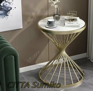 最新の制作 丸型コーヒーテーブル 大理石製ソファーコーナーテーブル ナイトスタンド サイドテーブル リビング 寝室用テーブル 花台