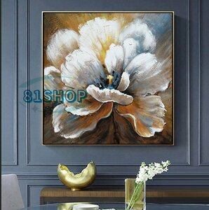 極美品★ 純粋な手描きの絵画 『花』 油彩 応接間掛画 玄関飾り 廊下壁画 C