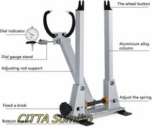 自転車の振れ取り台 、自転車のサイクリングロードバイク用の折りたたみ式ホイールツルーイング頑丈、ダイヤルインジケージタイヤ価格調整_画像2