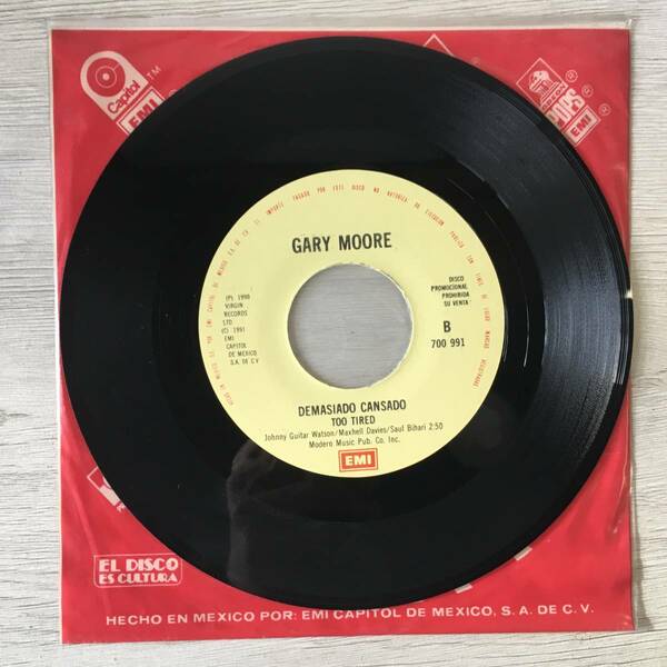 GARY MOORE TOO TIRED メキシコ盤　PROMO