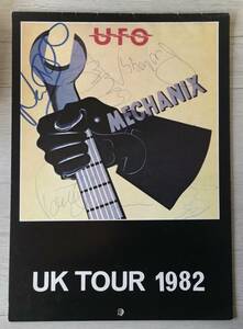 AUTOGRAPHED UFO UK TOUR 1982 концерт проспект жесткость все участник. автограф 