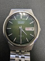 SEIKO セイコー クオーツ TYPEII タイプII デイデイト 稼働品 グリーン文字盤 197年1月製 アンティーク レトロ ヴィンテージ メンズ 腕時計_画像2