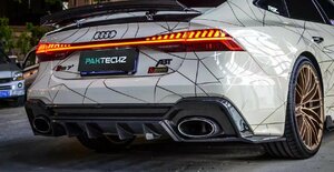 【正規品】Paktechz パクテクツ Audi 4K8 RS7 リアディフューザー　カーボン　リア　ディフューザー　センター　整流版　ドライ