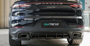 【正規品】Paktechz パクテクツ ポルシェ (E3)9YA カイエン リアディフューザー　カーボン　リア　ディフューザー　センター　整流版