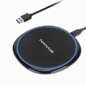 NANAMI ワイヤレス充電器 Qi認証 最大15W出力 USB Type-C ポート iPhone Galaxy S置くだけ充電器 ブラック