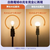 フィラメント電球 E17口金 25W形相当 ミニクリプトン電球 2.5W LED電球 電球色 3000k 250lm シャンデリア 広配光タイプ A40 6個入り_画像3