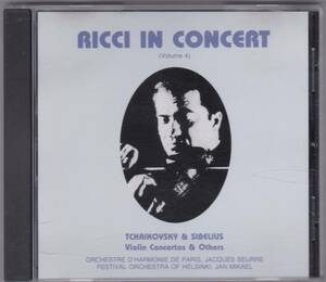 ♪ONE-ELEVEN♪リッチ　RICCI IN CONCERT Vol,4　チャイコフスキー、シベリウス　Vn協奏曲