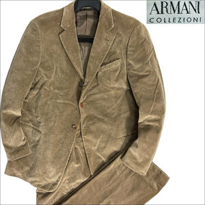 J7431 アルマーニコレッツォーニ ベロア セットアップ スーツ ブラウン 54R ARMANI COLLEZIONI