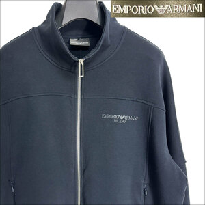 J6327 美品 エンポリオアルマーニ 黒タグ ジップアップ ポンディングジャケット ブラック L ダンボール EMPORIO ARMANI