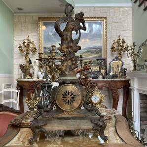 フランスアンティーク 蝋台 ブロンズ像 アンティーク ロココ アンティーク装飾 ロココ様式 ルイ15世様式 マントルピースの画像2