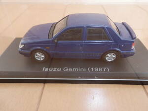 【送料350円】国産名車コレクション★1/43 いすず ジェミニ / Isuzu Gemini (1987) / 紺 / アシェット ミニカー