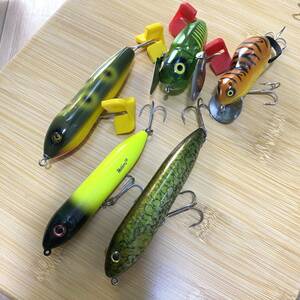 ヘドン heddon GODAGLEY ゴダグレイ バスルアー 5個セット おまとめ ザラスプーク メドウマウス等 オールド トップ ペンシル 釣り 