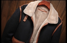 ●防寒 厚手の毛皮一体コート ラムウールファーコート 保温 防寒服 M～5XL 2色選択可 _画像4