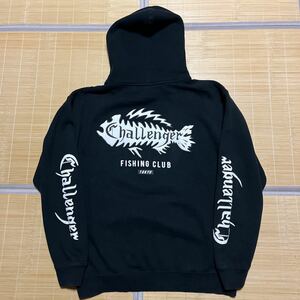 CHALLENGER FISHING CLU Hoodie パーカー　スウェット　L 東京インディアンズ　rough riders チャレンジャー　黒　ブラック　END WAR 