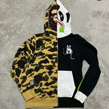 A BATHING APE BAPE KAWS PANDA パンダ　Half SHARK HOODIE シャークパーカー　XL 1st Camo 迷彩　パーカー　スウェット　BABY MILO STA_画像1