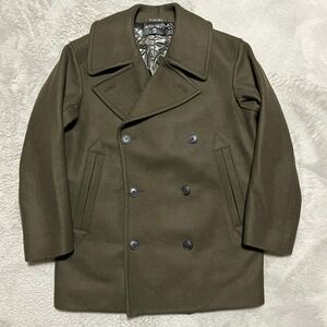 美品　+J UNIQLO JIL SANDER プラスジェイ ユニクロ ジルサンダー ウールブレンドオーバーサイズピーコート　OLIVE オリーブ　XS 