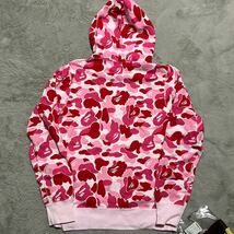 A BATHING APE BAPE KAWS BIG CAMO 迷彩　HOODIE パーカー　スウェット　L PULLOVER BABY MILO STA ベイプスタ　PINK ピンク　_画像2