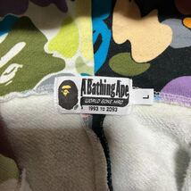 A BATHING APE BAPE KAWS MULTI CAMO SHARK HOODIE シャークパーカー　HALF ハーフ　スウェット　マルチ　迷彩　L BABY MILO STA sk8_画像4