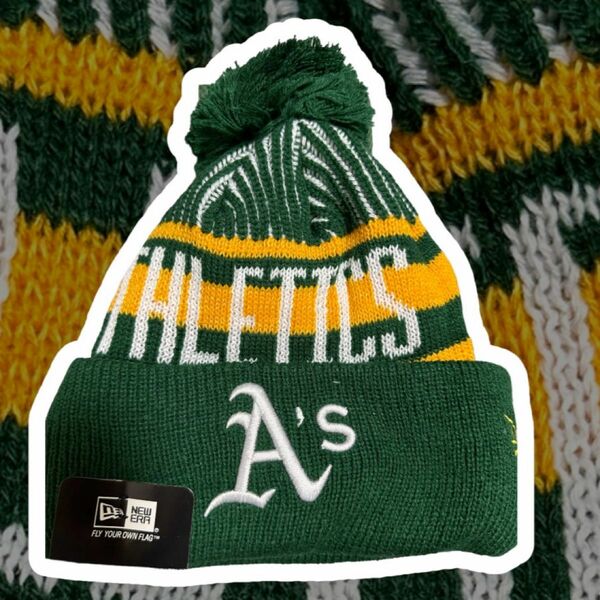 希少 NEW ERA MLB Oakland Athletics POM PON KNIT BEANIE 海外限定 国内未発売