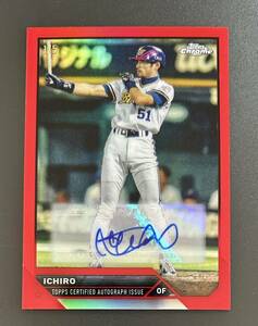 イチロー オリックス 1/5枚限定 直筆サインカード 2023 Topps Chrome NPB ichiro Red Refractor AC-I Mariners MLB Orix