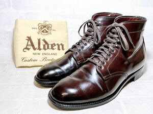 箱、保存袋付き【美品】Alden オールデン 最高級 コードバン ブーツ バーガンディ US7D（約25cm）アメリカ製