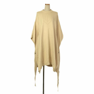 【美品】 HYKE / ハイク | 2021SS | C/N GANSEY SWEATER PONCHO ガンジー ニットポンチョ | F | オートミール | レディース