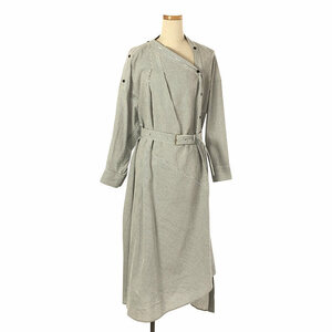 【美品】 Rachel Comey / レイチェルコーミー | ストライプ アシンメトリーシャツワンピース | 2 | ホワイト/グレー | レディース