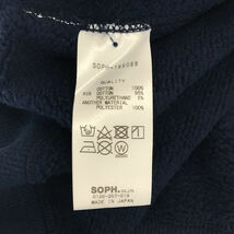 SOPHNET. / ソフネット | HALF ZIP PULL OVER HOODY / ハーフジップ バイカラー スウェット パーカー | S | ネイビー/イエロー | メンズ_画像6