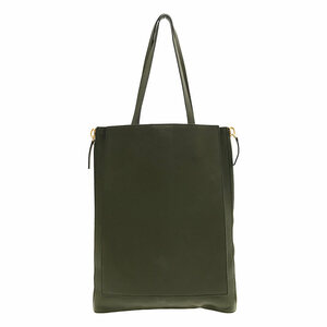 MARNI / マルニ | サイドジップ レザートートバッグ | カーキ / イエロー | レディース