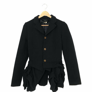 COMME des GARCONS COMME des GARCONS / コムコム | 2012AW | ポリ縮絨 フリル切替 ジャケット | XS | ネイビー | レディース