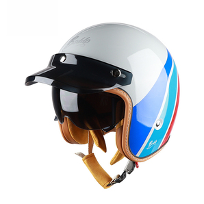 ジェットヘルメット 新品 バイザー付バイク 内蔵サングラス ビンテージ BP-310 ハーレー 半キャップ M -XLサイズ 3色選択可 サイズ：Lの画像1